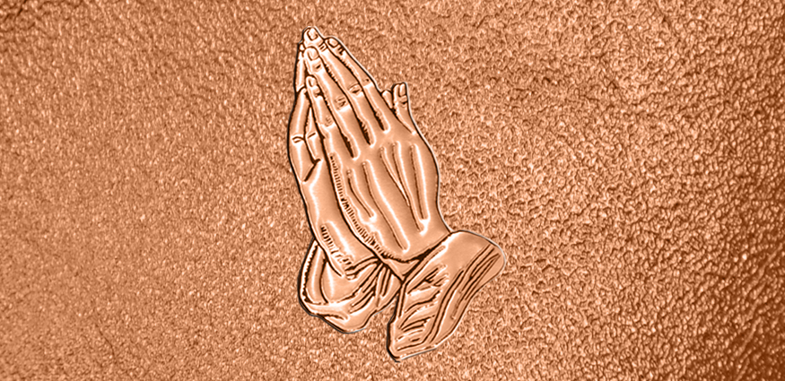 DWAL 516 CP WT Praying Hands Copper White PROOF